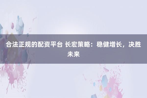 合法正规的配资平台 长宏策略：稳健增长，决胜未来