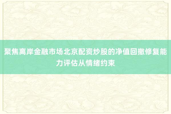 聚焦离岸金融市场北京配资炒股的净值回撤修复能力评估从情绪约束