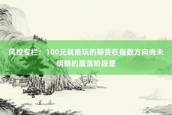 风控专栏：100元就能玩的期货在指数方向尚未明朗的震荡阶段里