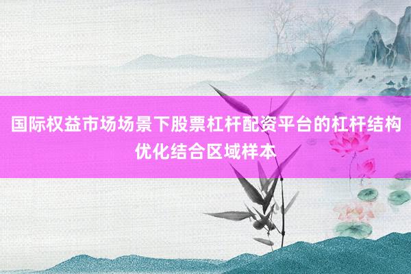国际权益市场场景下股票杠杆配资平台的杠杆结构优化结合区域样本