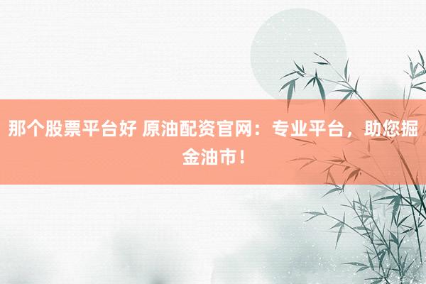 那个股票平台好 原油配资官网:专业平台,助您掘金油市!