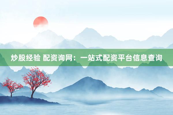 炒股经验 配资询网：一站式配资平台信息查询