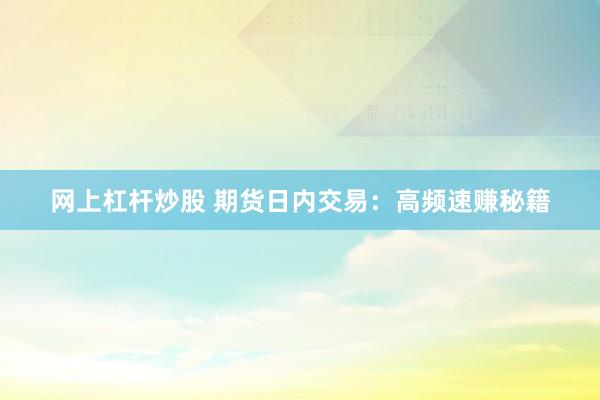网上杠杆炒股 期货日内交易：高频速赚秘籍
