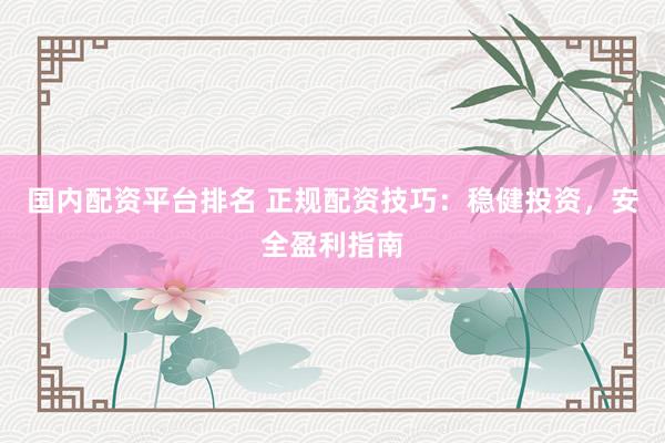 国内配资平台排名 正规配资技巧：稳健投资，安全盈利指南