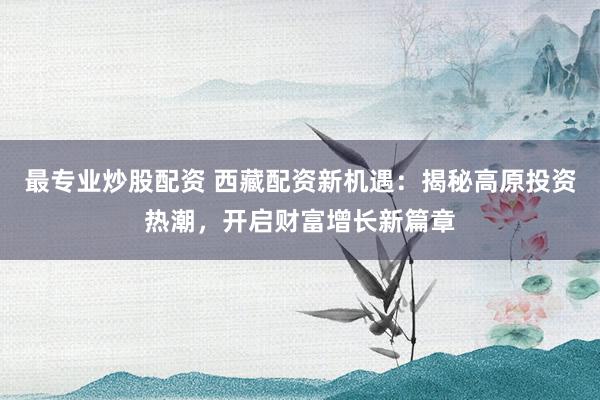 最专业炒股配资 西藏配资新机遇:揭秘高原投资热潮,开启财富增长新篇章