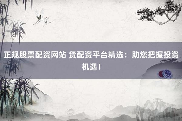 正规股票配资网站 货配资平台精选：助您把握投资机遇！