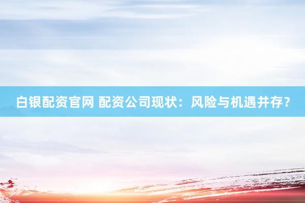白银配资官网 配资公司现状：风险与机遇并存？